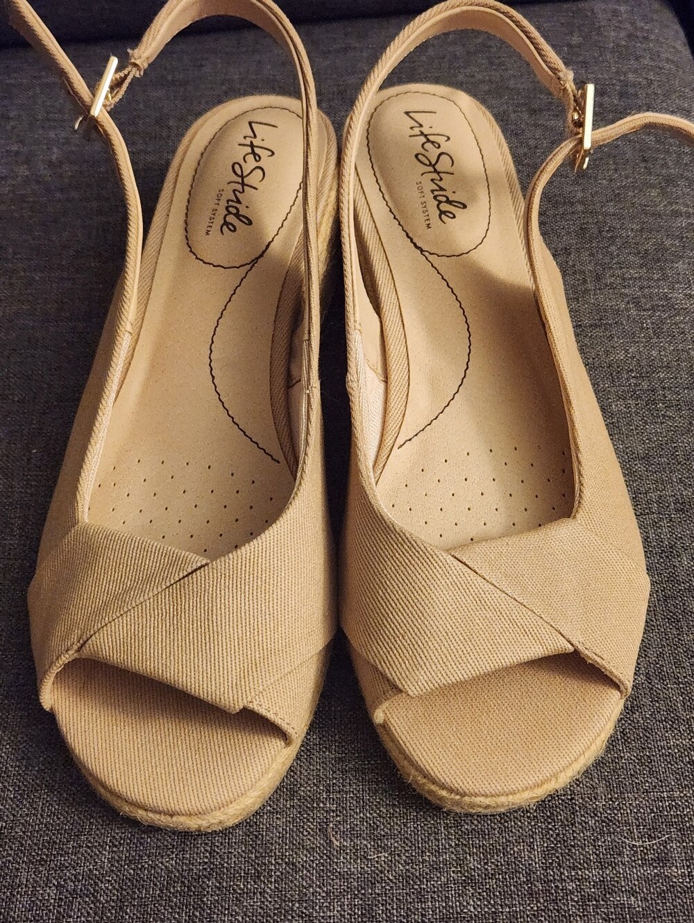 Life Stride Neutral Tan Strappy Women's Comfort Sandal